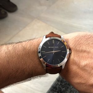 Michael Kors Watch (leather band & blue dial)